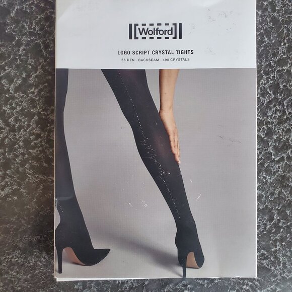 Wolford  ! Logo Script Crystal Tights (S) - Picture 1 of 7